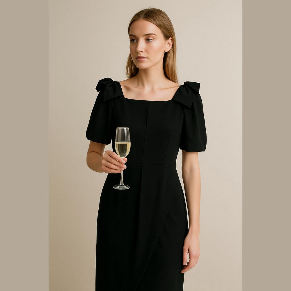 Vintage Union Made semi formal lbd Morton Myles for the Warrens black dress